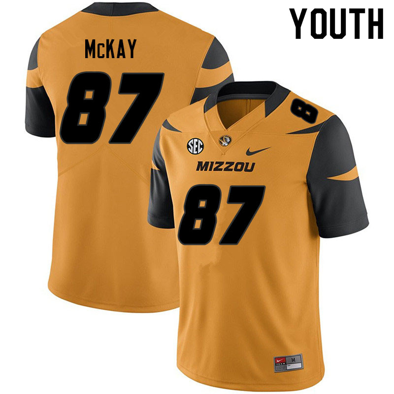 Youth #87 Gavin McKay Missouri Tigers College Football Jerseys Sale-Yellow - Click Image to Close